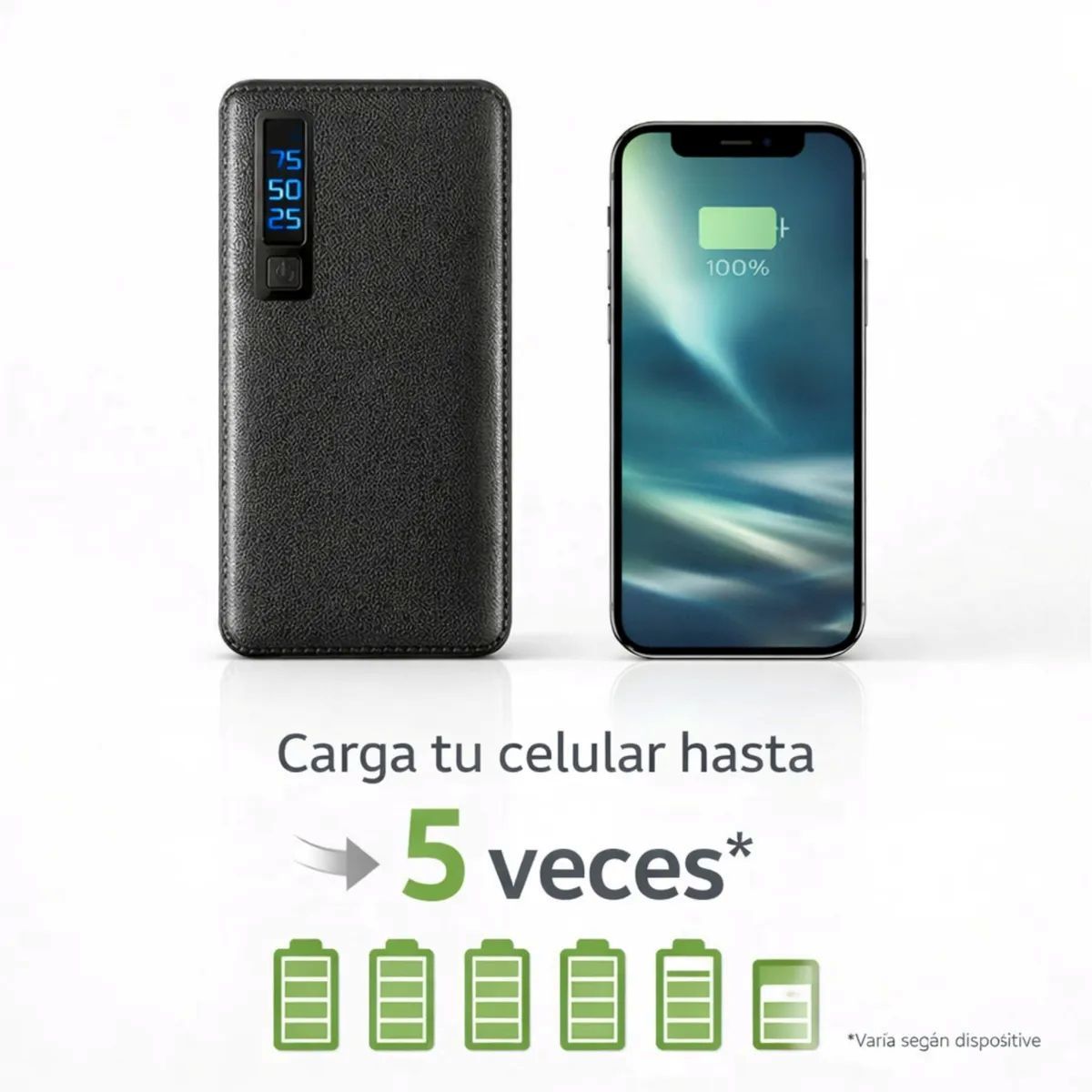 MOVI - Batería Externa Power Bank 20000 mAh 3 Salidas USB + Linterna