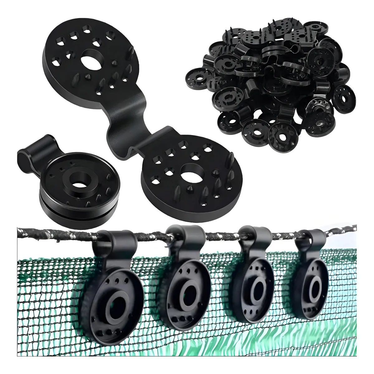 GENERICO - X100 Clips Ganchos Fijación Para Lona Toldo Malla