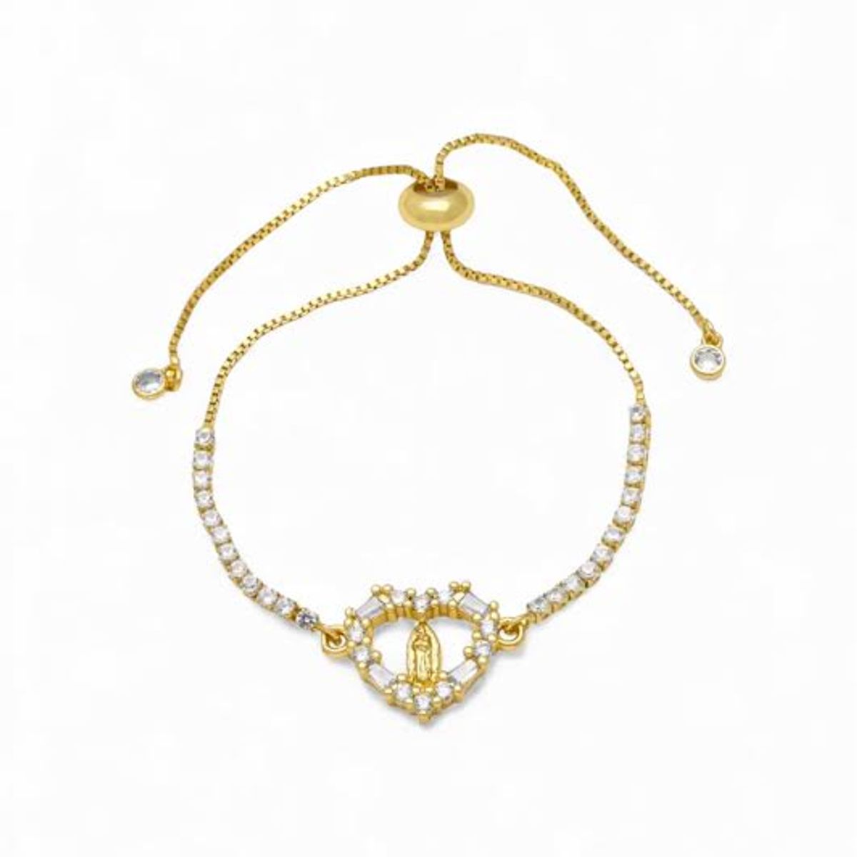 GENERICO - Pulsera Protección Virgen María  Dorada Enchapada en Oro 18K