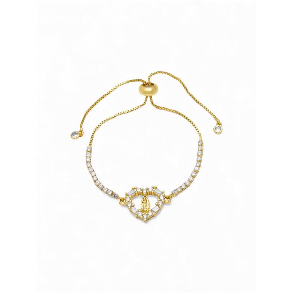 GENERICO - Pulsera Protección Virgen María  Dorada Enchapada en Oro 18K