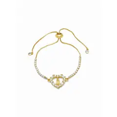 GENERICO - Pulsera Protección Virgen María Dorada Enchapada en Oro 18K