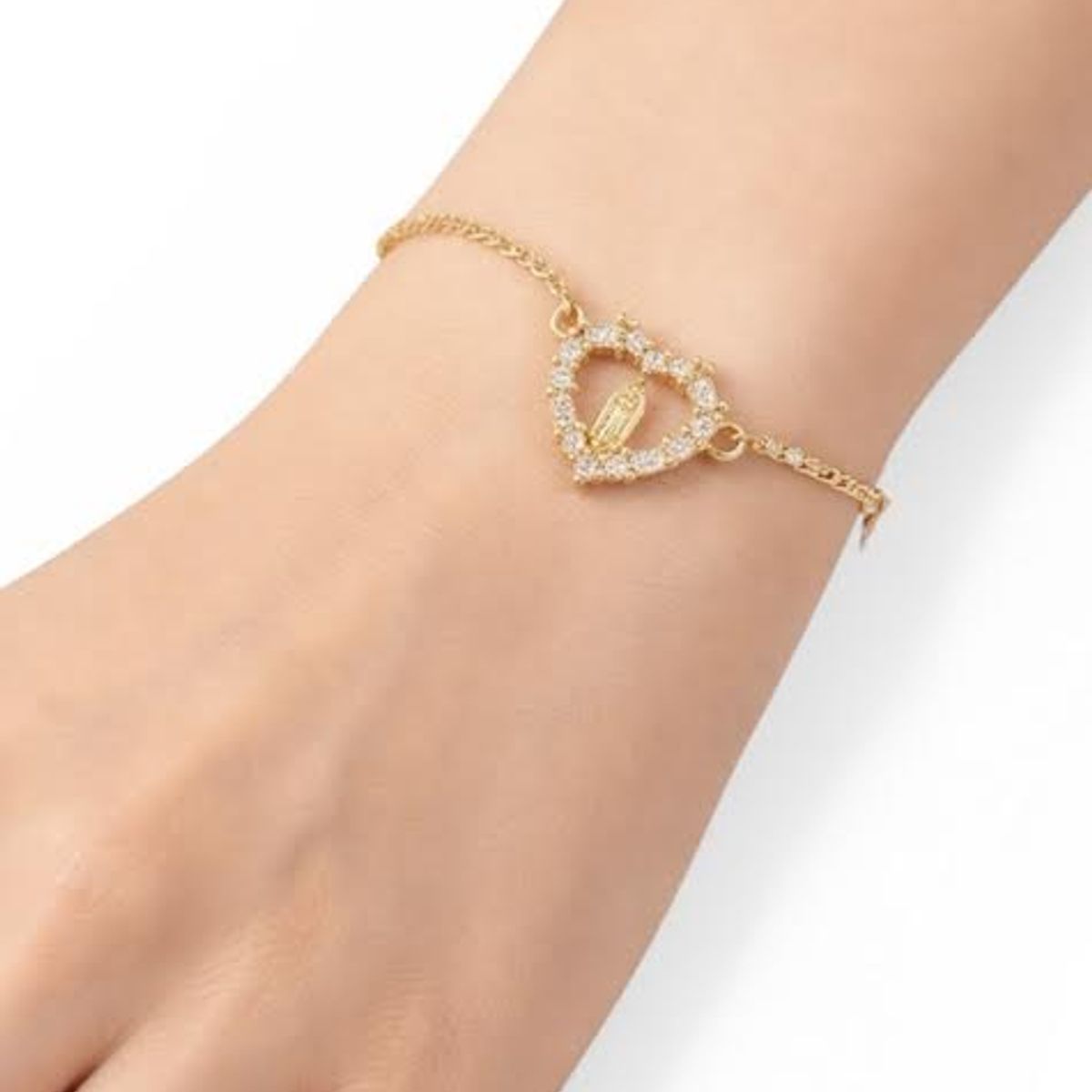 GENERICO - Pulsera Protección Virgen María  Dorada Enchapada en Oro 18K