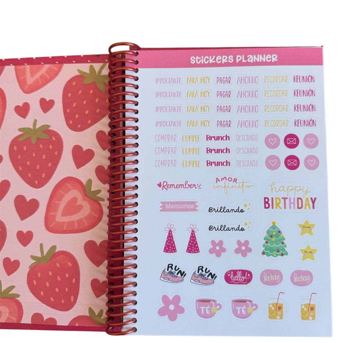 GENERICO - Planner Agenda Frutillita Rojo rosado.