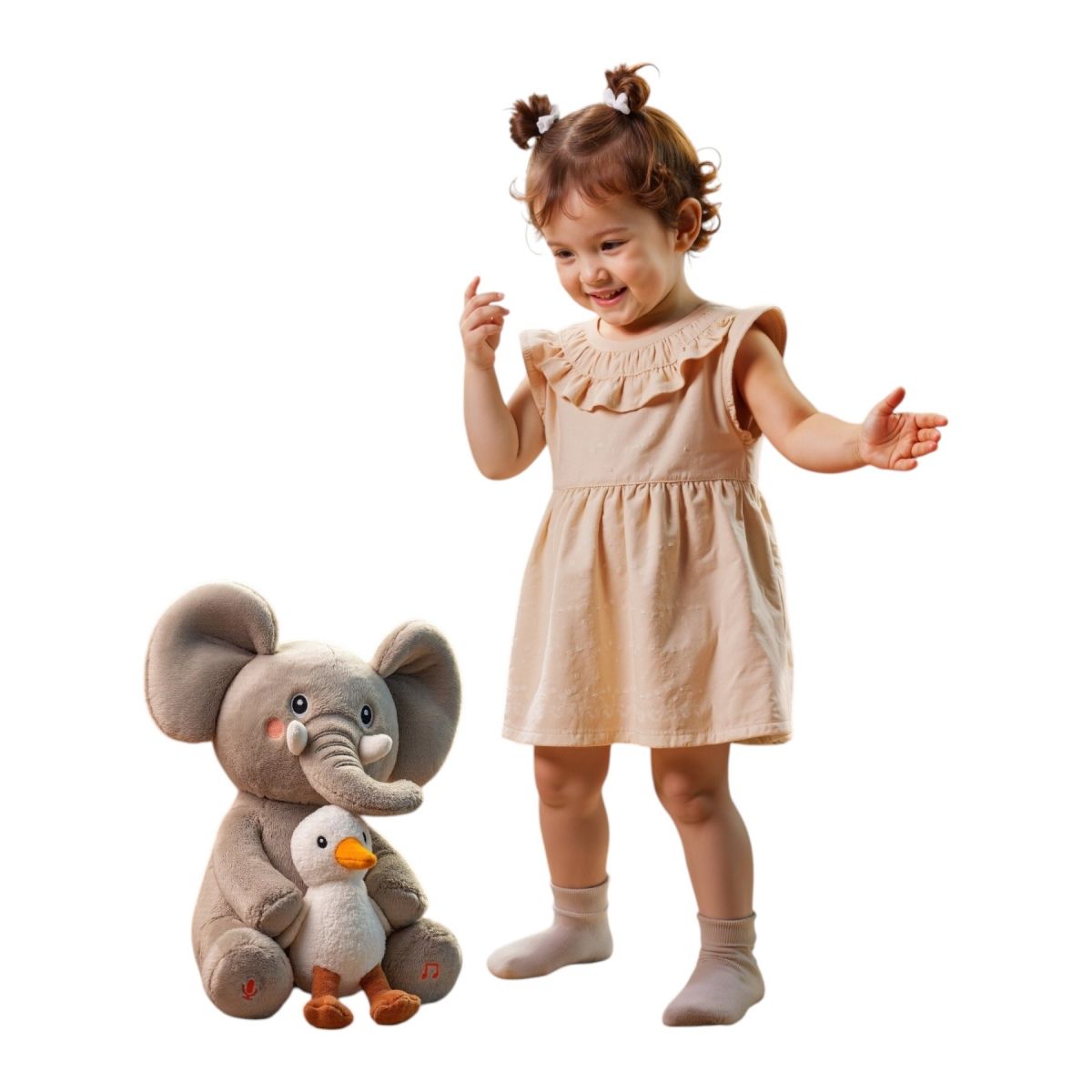 LUBABYCAS - Peluche Elefante Interactivo Graba Canta y se Balancea TM389
