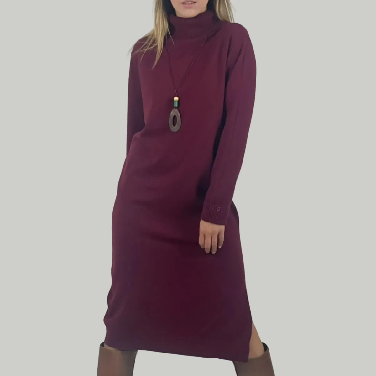 ARRAKASTA - Vestido de lana con bolsillos