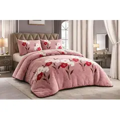 GENERICO - Cubrecama de Invierno Plush con Chiporro 2 Plazas Rosado 194