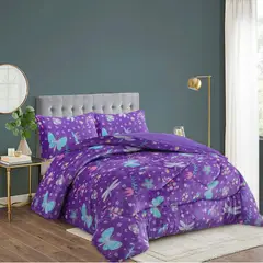 GENERICO - Cubrecama de Invierno Plush con Chiporro 2 Plazas Morado 193