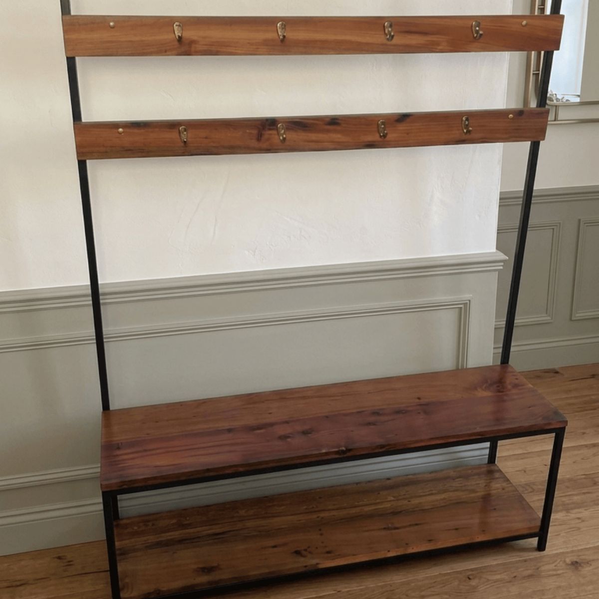 NSCOMPANY - Banca Con Perchero Y Repisa Bolonia Realizado En Roble