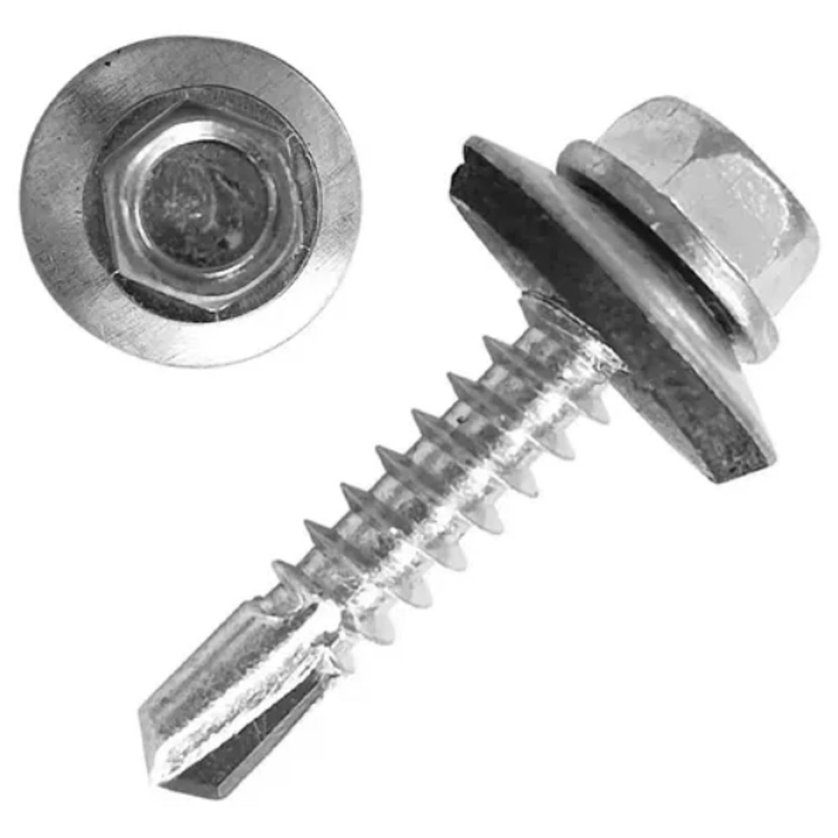 GENERICO - Tornillo Hexagonal Punta Broca 12x3/4 Con Golilla 100 unidades