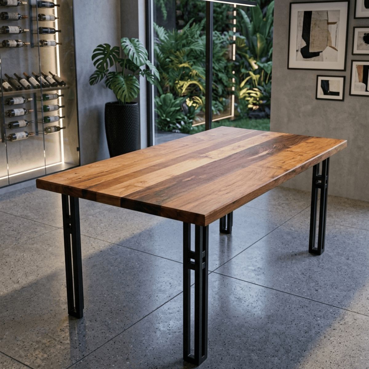 NSCOMPANY - Mesa comedor Praga con Roble de demolicion 160x80