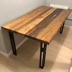 NSCOMPANY - Mesa comedor Praga con Roble de demolicion 200x90