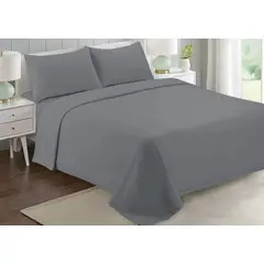 GENERICO - Set Sabanas Polar Franela 2 Plazas Color Gris