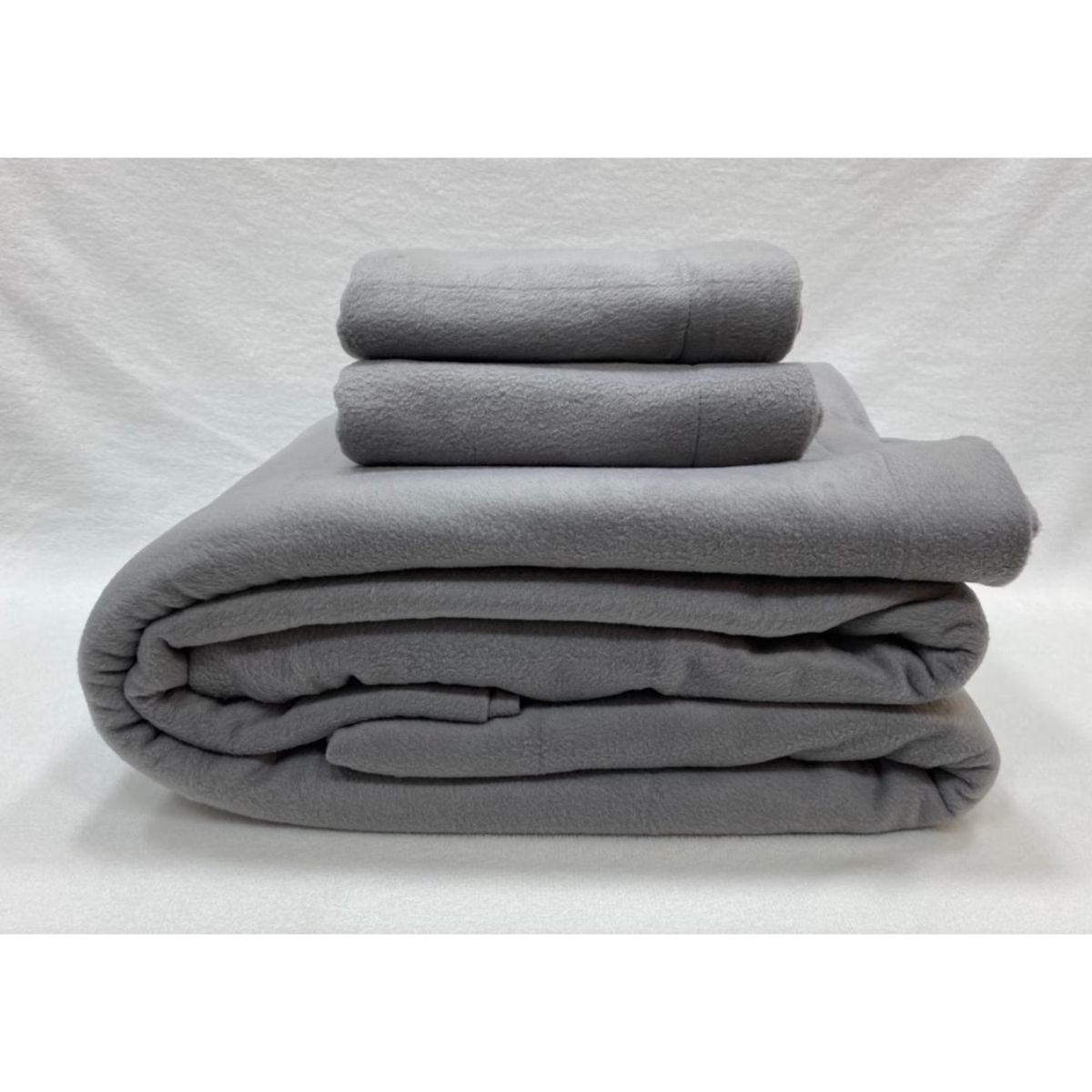 GENERICO - Set Sabanas Polar Franela 2 Plazas Color Gris