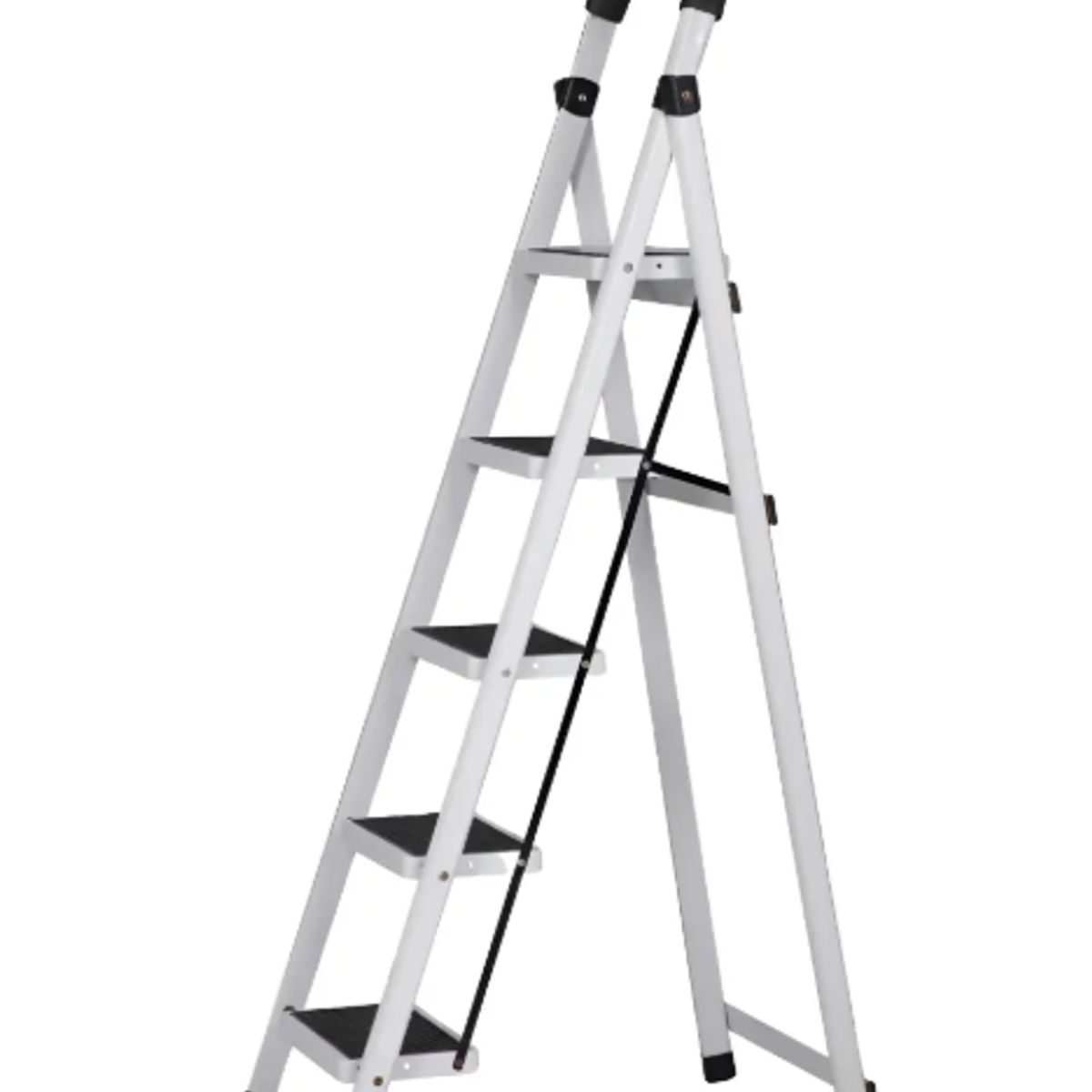 GENERICO - Escalera Plegable De Aluminio 5 Peldaños Color Blanco