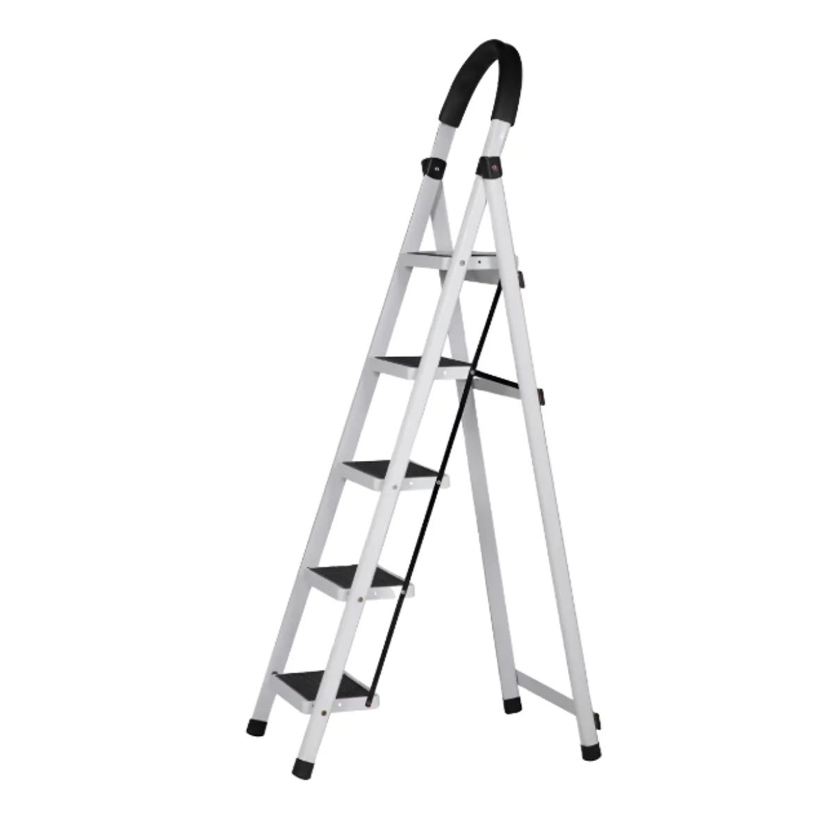 GENERICO - Escalera Plegable De Aluminio 5 Peldaños Color Blanco