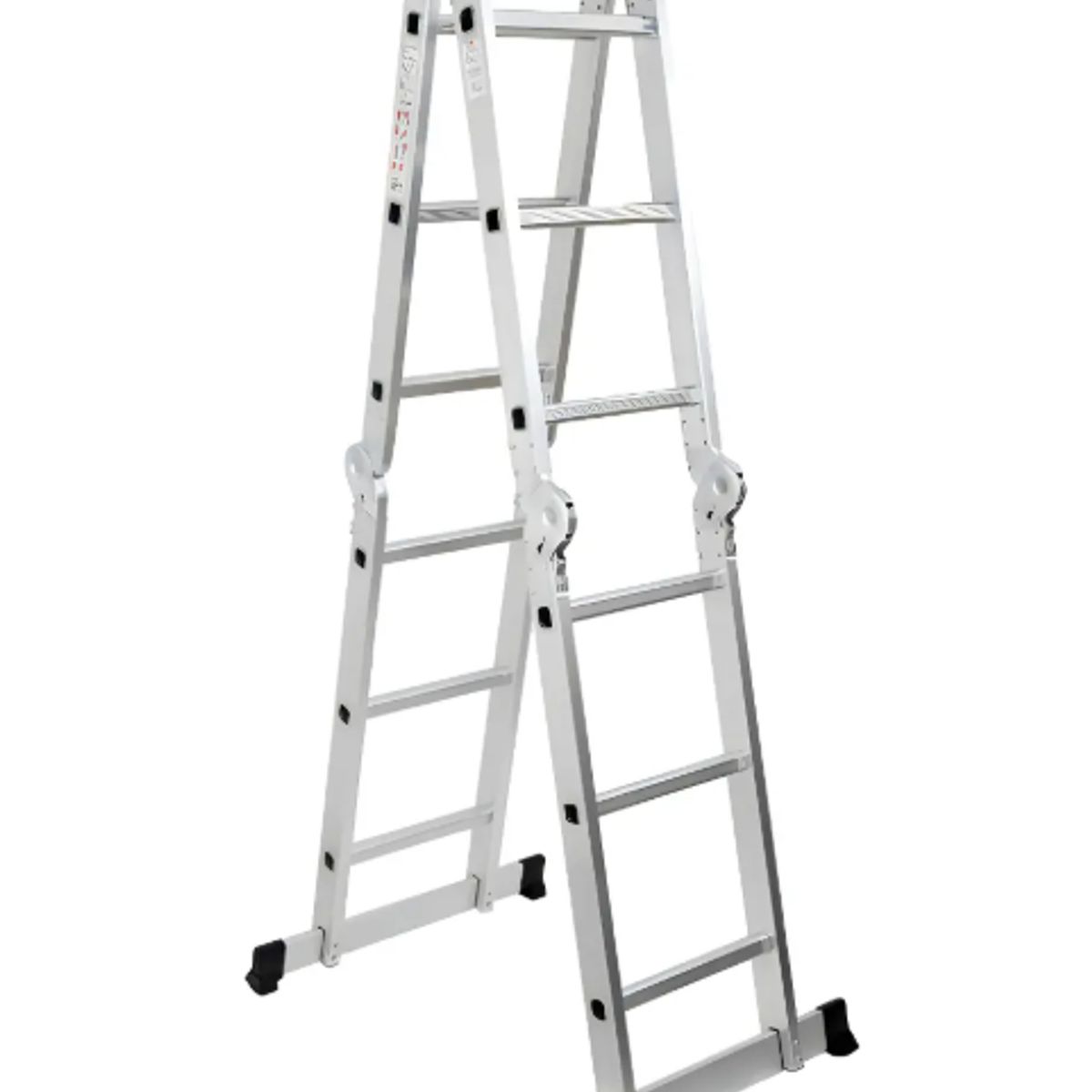 Escalera De Aluminio Plegable Multifuncion Articulada 4x3 Color Plateado, marca GENERICO - Foto Principal
