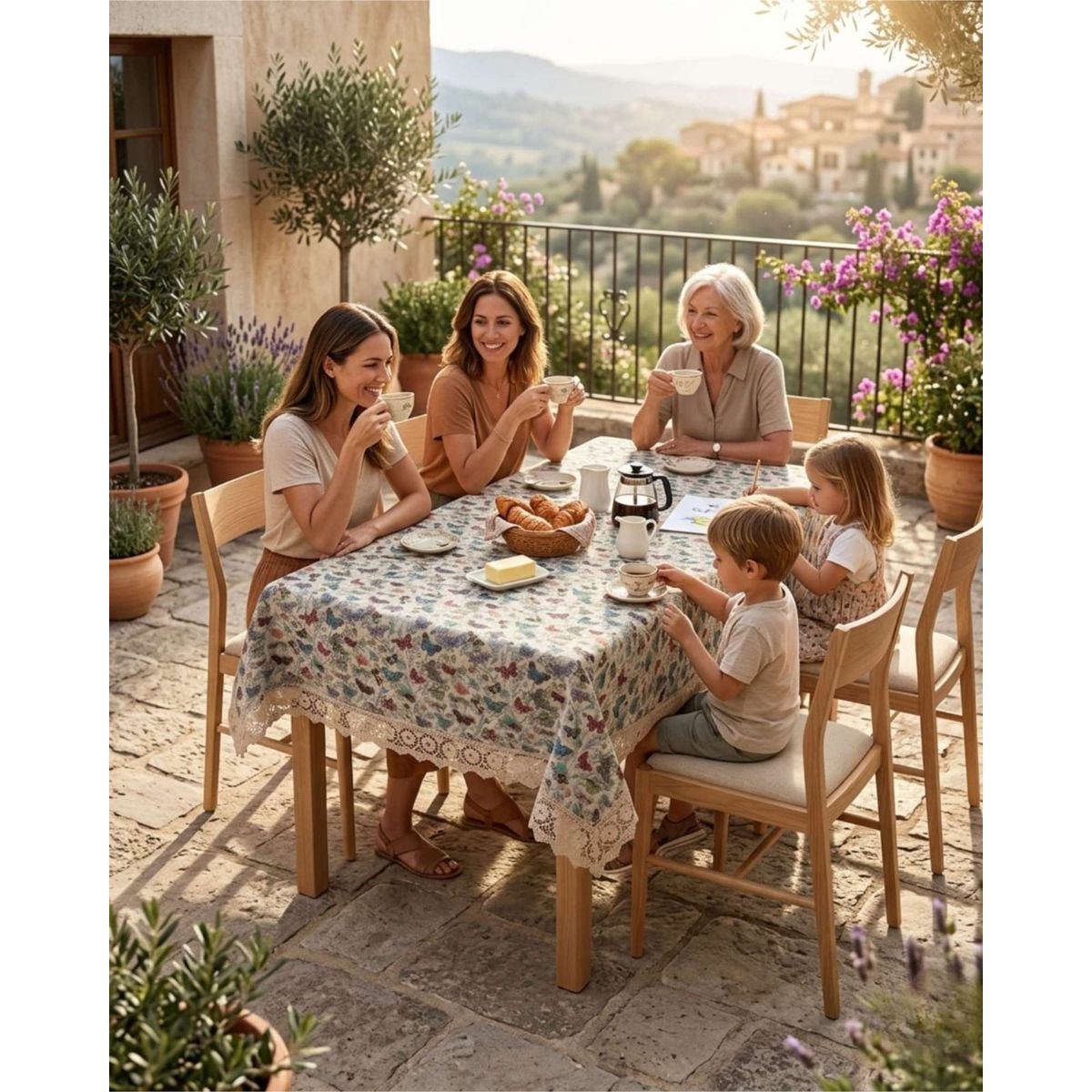 GENERICO - Mantel Rectangular de Diseño Floral Vintaje 140x220cm