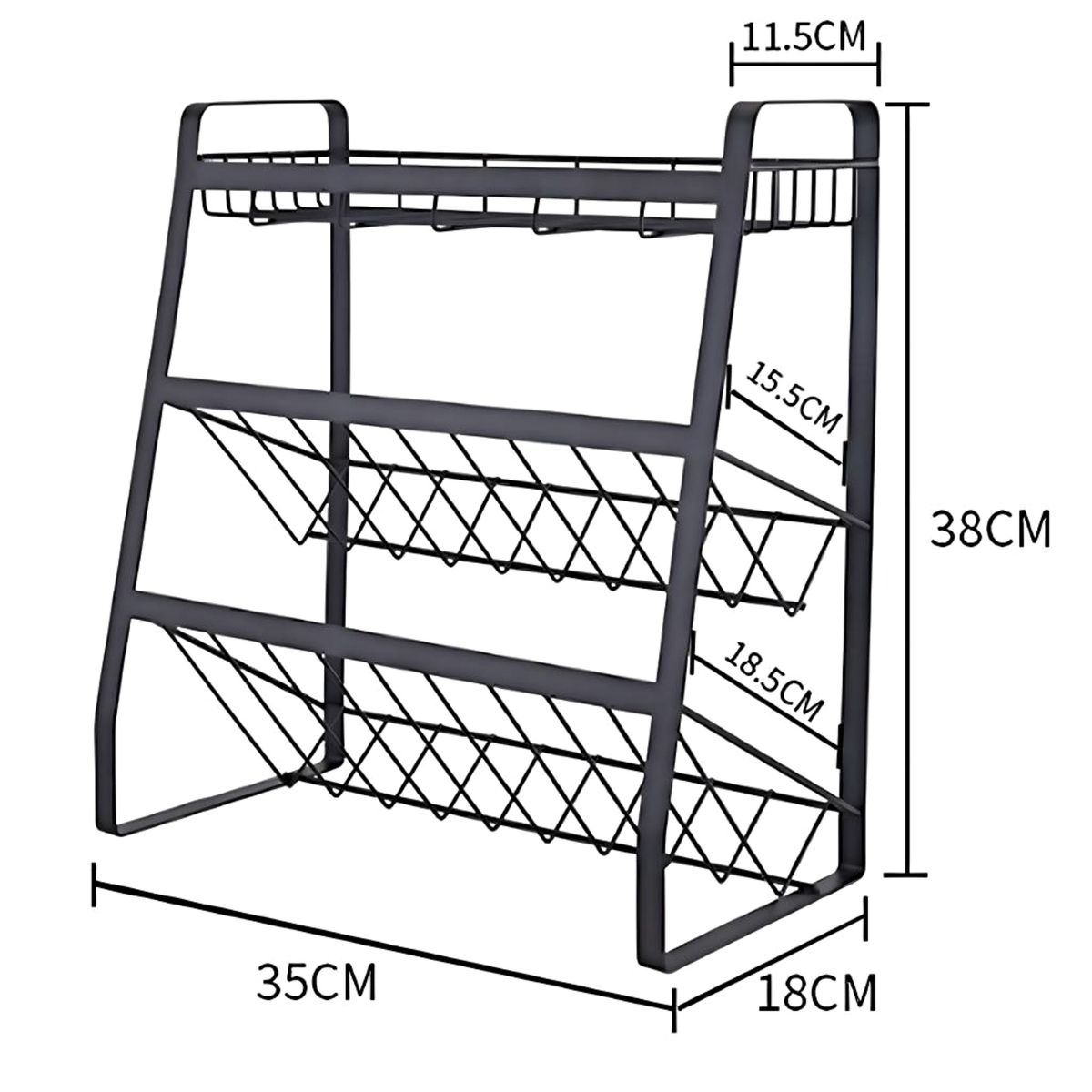 GENERICO - ESTANTE ORGANIZADOR COCINA 3 NIVELES METALICO MULTIUSO
