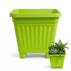 GENERICO - Macetero Plástico Cuadrado Verde Lima 22 cm