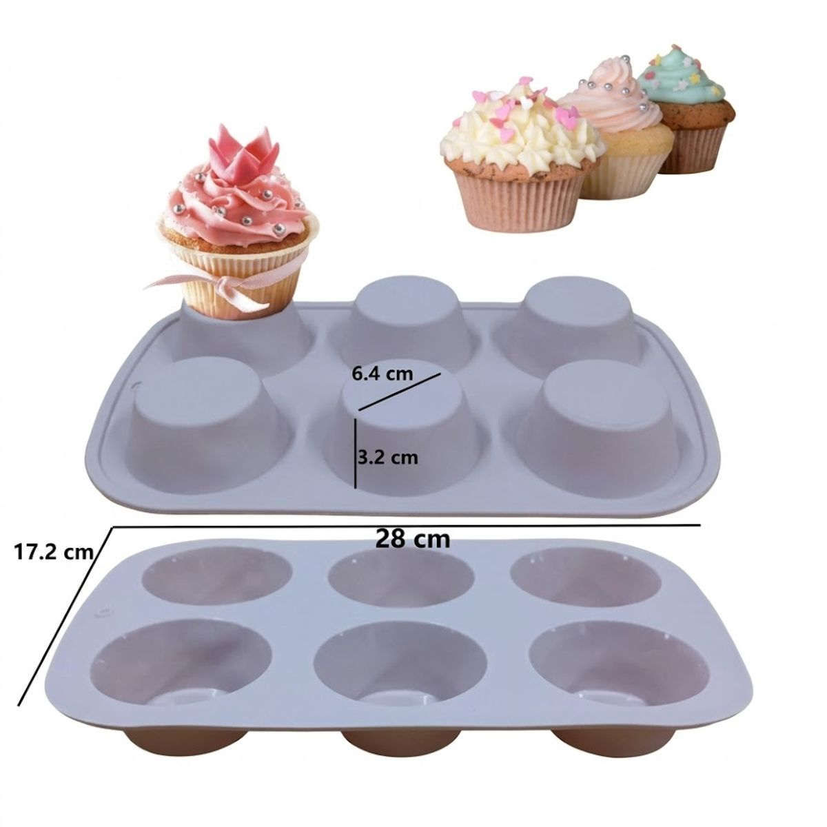 GENERICO - MOLDE DE SILICONA  CUPCAKE