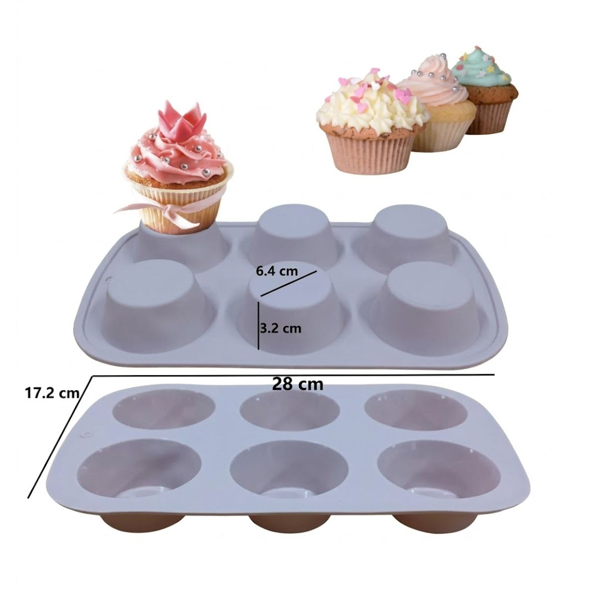 GENERICO - MOLDE DE SILICONA  CUPCAKE
