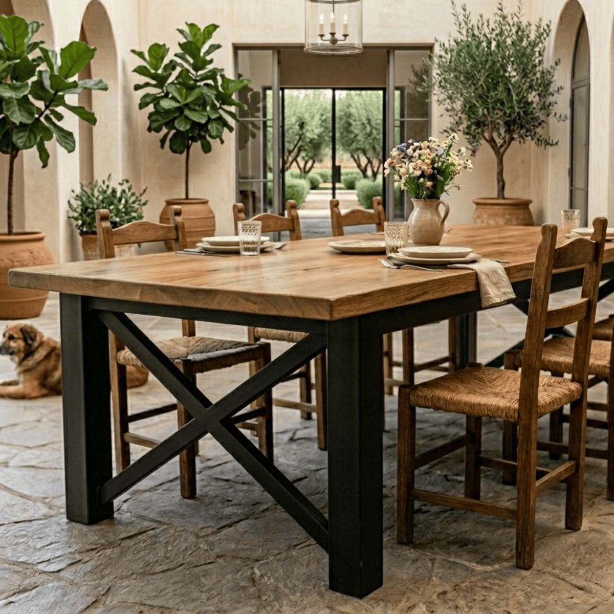 NSCOMPANY - Mesa De Comedor Aconcagua de roble 140x80