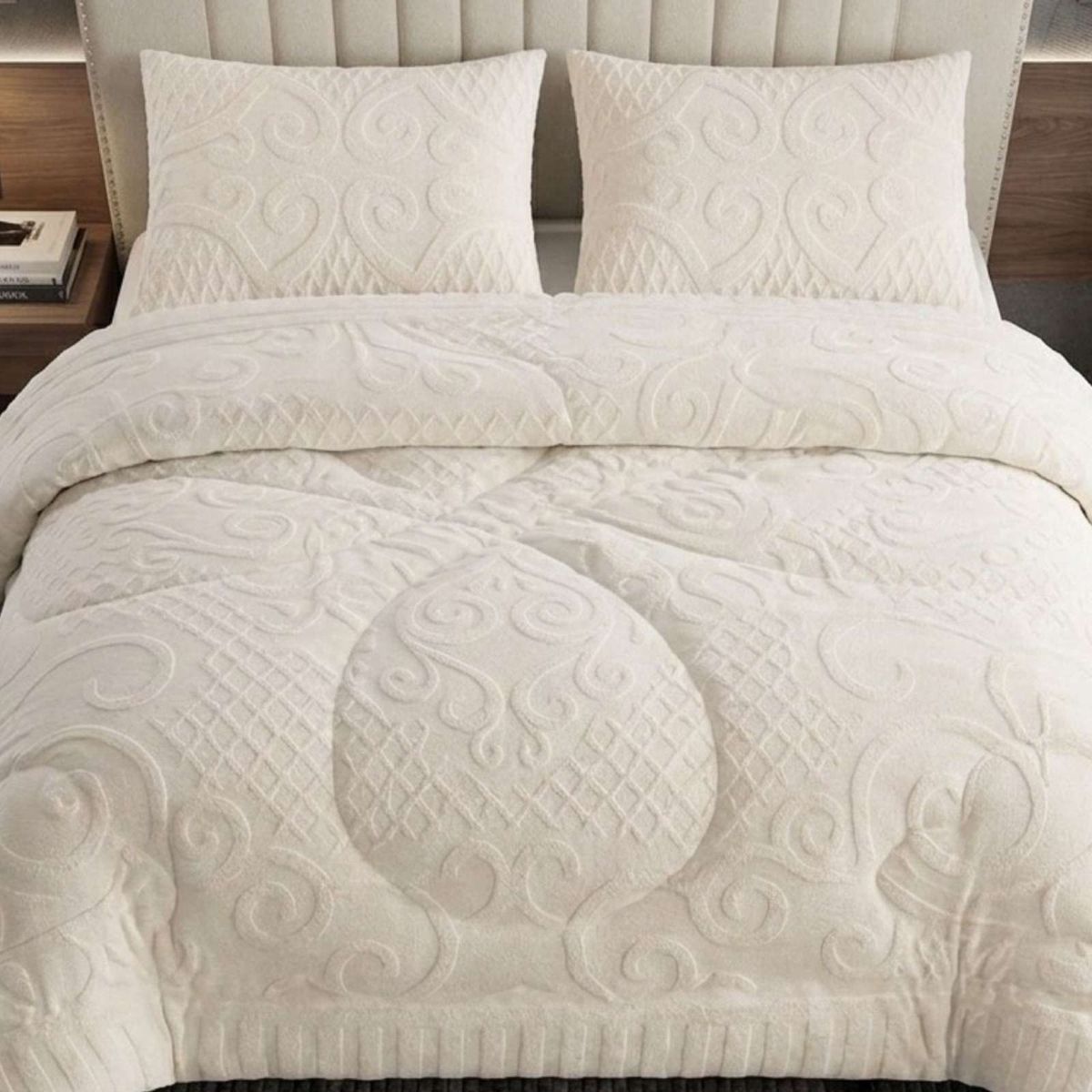 GENERICO - Cubrecama Edredon de Polar Ultra Suave Colección Confort Premium 2 Plazas