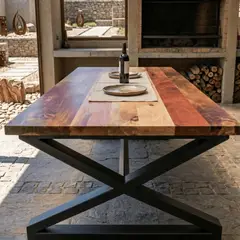 NSCOMPANY - Mesa De Comedor Lombardía de roble 140x80 estructura negra