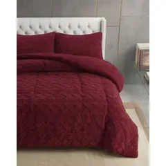 GENERICO - Juego de Cubrecama Sherpa con Relieve Trenzado Plaza y Media
