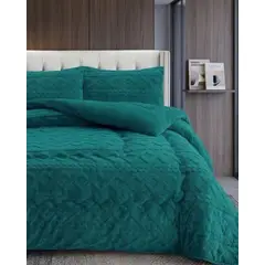 GENERICO - Juego de Cubrecama Sherpa con Relieve Trenzado 2 Plazas