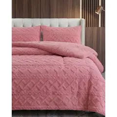 GENERICO - Juego de Cubrecama Sherpa con Relieve Trenzado King
