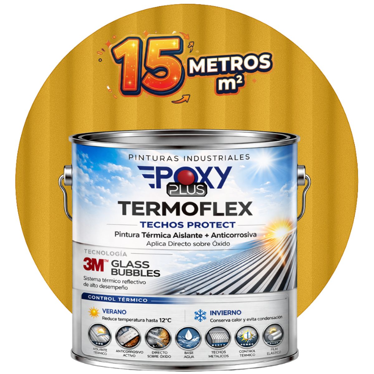 PINTURA TECHOS AISLANTE TERMICO - TERMOFLEX - GALON - AMARILLO OXIDO, marca EPOXY - Foto Principal