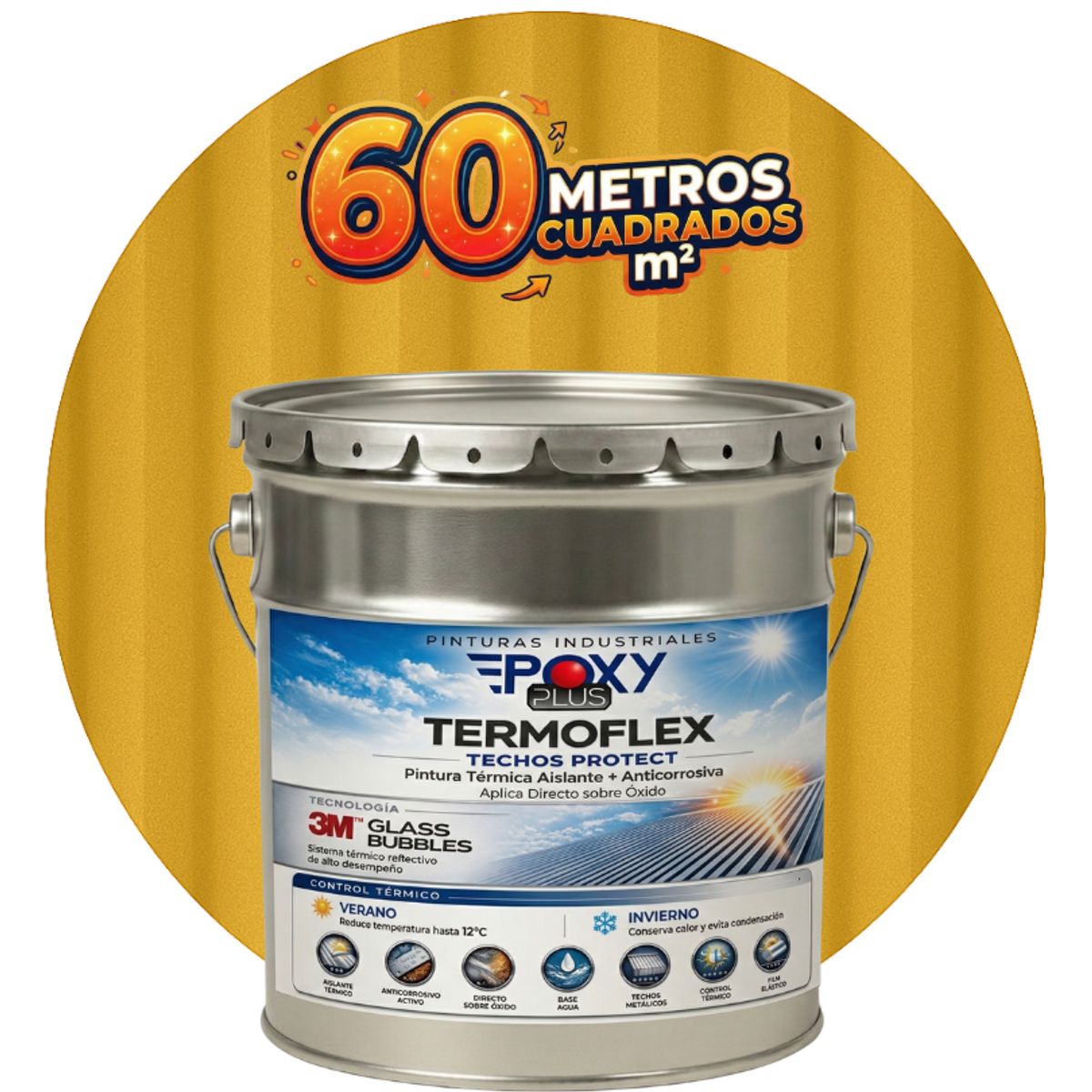 PINTURA TECHOS AISLANTE TERMICO - TERMOFLEX - TINETA 4G - AMARILLO OXIDO, marca EPOXY - Foto Principal