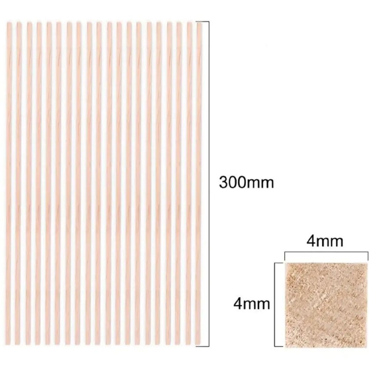 GENERICO - Madera De Balsa 300 X 4 X 4 mm 20un…