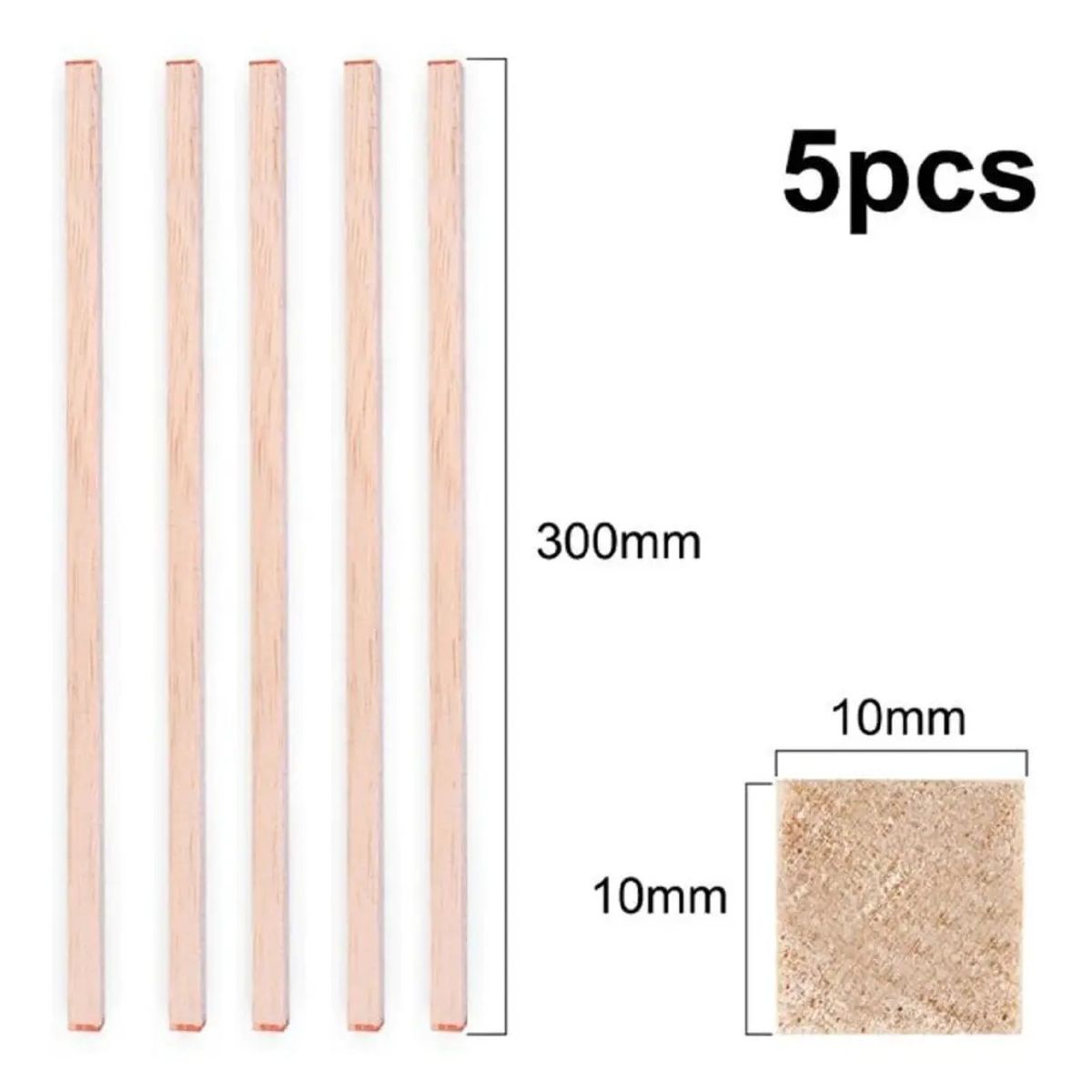 GENERICO - Madera De Balsa 300 X 10 X 10 mm 5un…