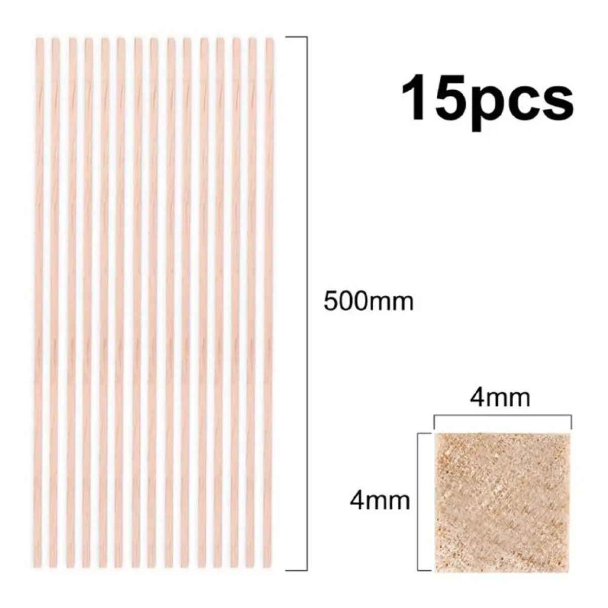 GENERICO - Madera De Balsa 500 X 4 X 4 mm 15un