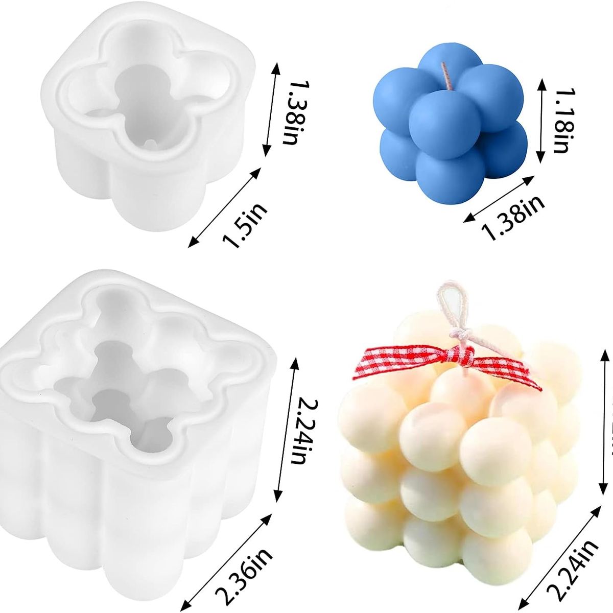 GENERICO - MOLDE DE SILICONA -CUBO DE RUBIK-VELA
