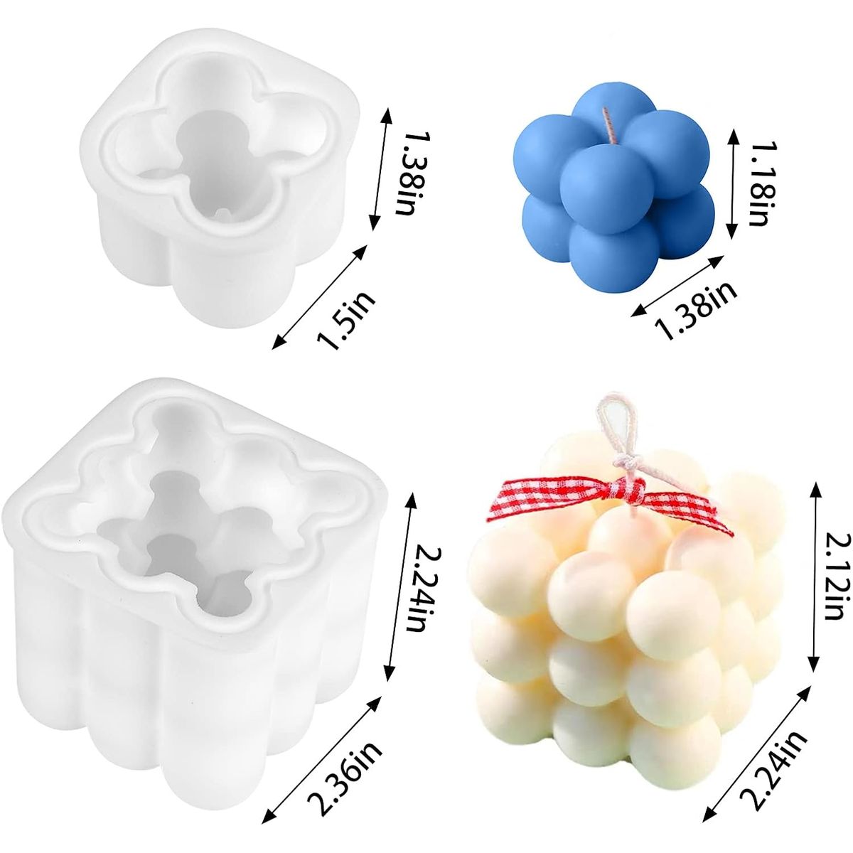 GENERICO - MOLDE DE SILICONA -CUBO DE RUBIK-VELA