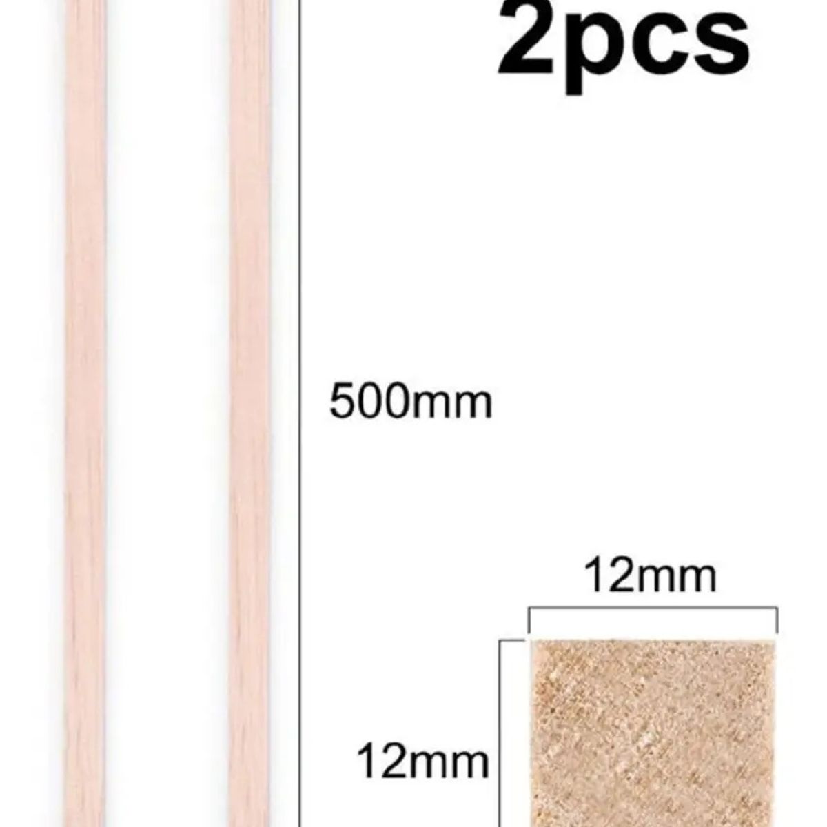 GENERICO - Madera De Balsa 500 X 12 X 12 mm 2un