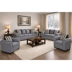 BLACK FACTORY - Juego de Living 3 2 1 1 Aconcagua Tela Gris