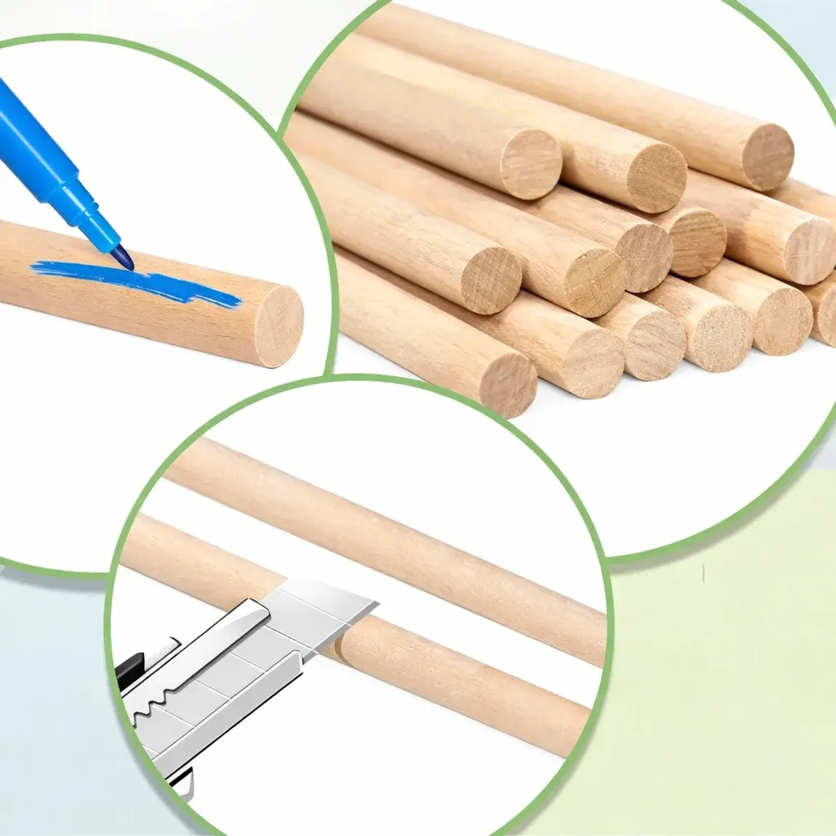 GENERICO - Madera De Balsa 600mm X 10mm De Diámetro 10un