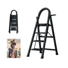GENERICO - Escalera Plegable 4 Escalones Antideslizante Segura