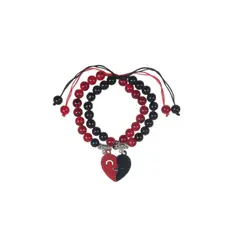 GENERICO - Set De Pulseras Parejas Corazón