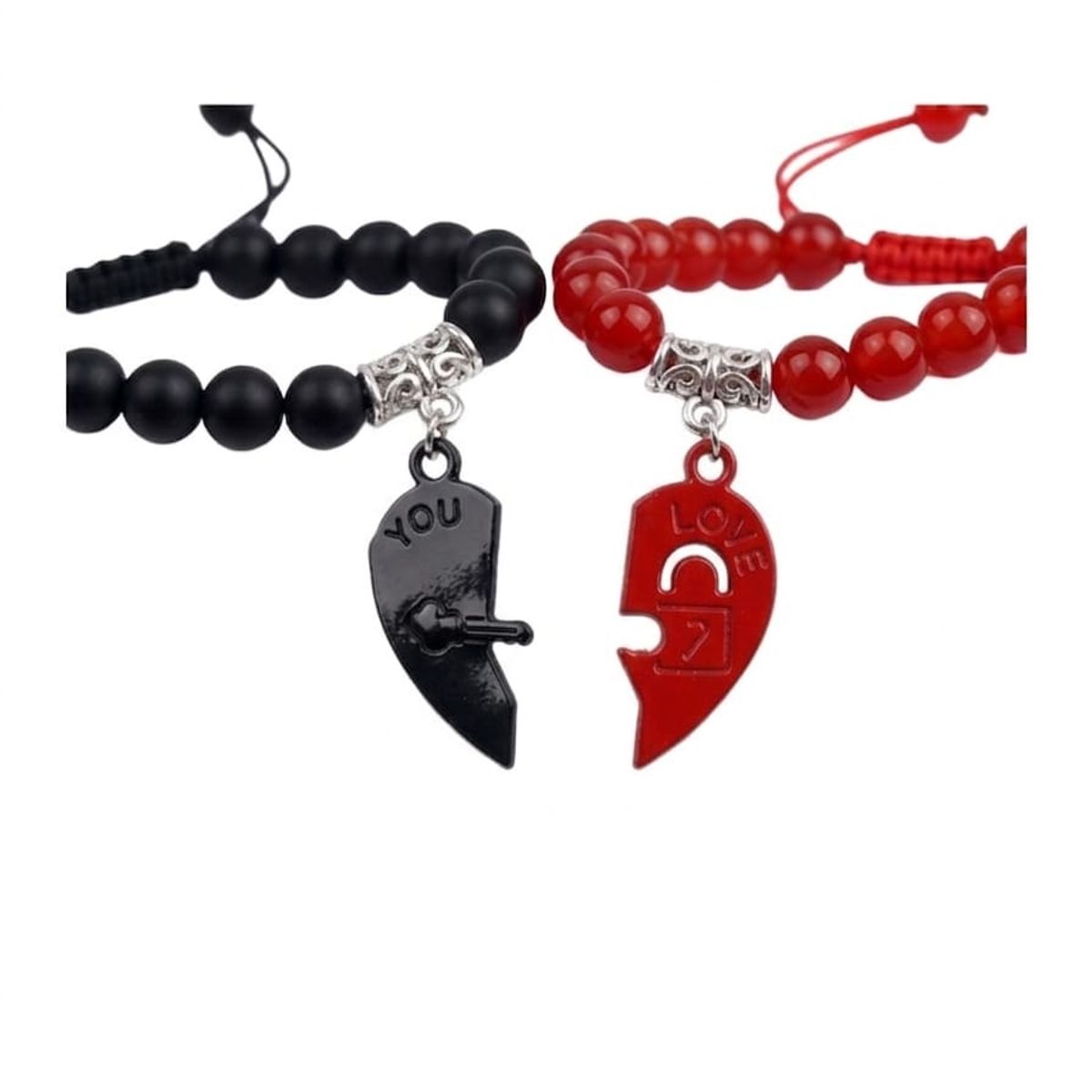 GENERICO - Set De Pulseras  Parejas Corazón