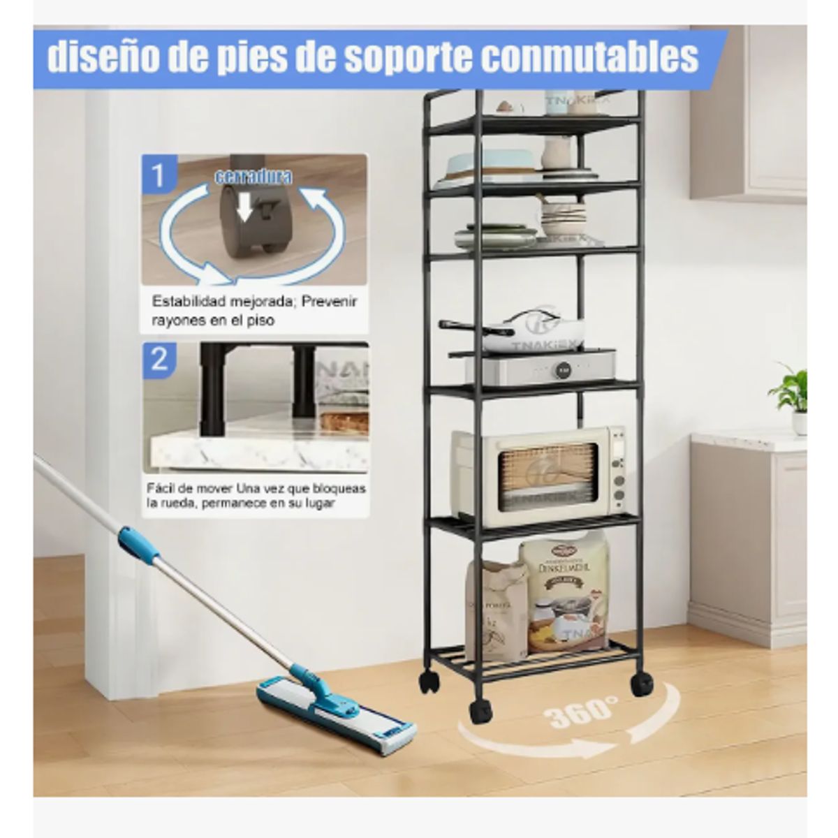 GENERICO - Estante Organizador Metálico De 6 Niveles De Cocina Baño