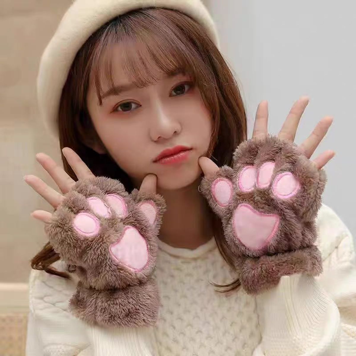QIKUN - Guantes Garrita  Niños Guantes Gato Infantil