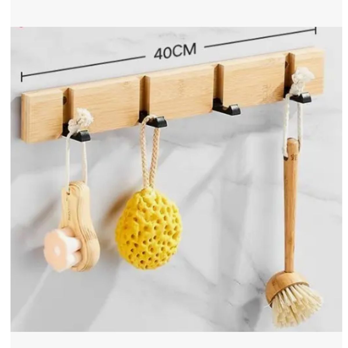 GENERICO - Perchero Pared Madera Colgador 4 Ganchos Percha