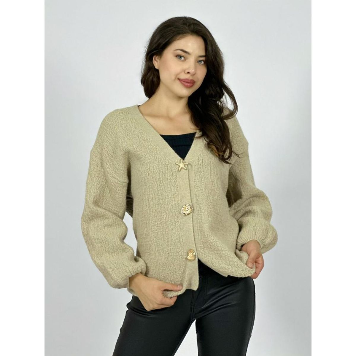 ENIGMATICA BOUTIQUE - Sweater Lana Botones Caracolas y Estrellas