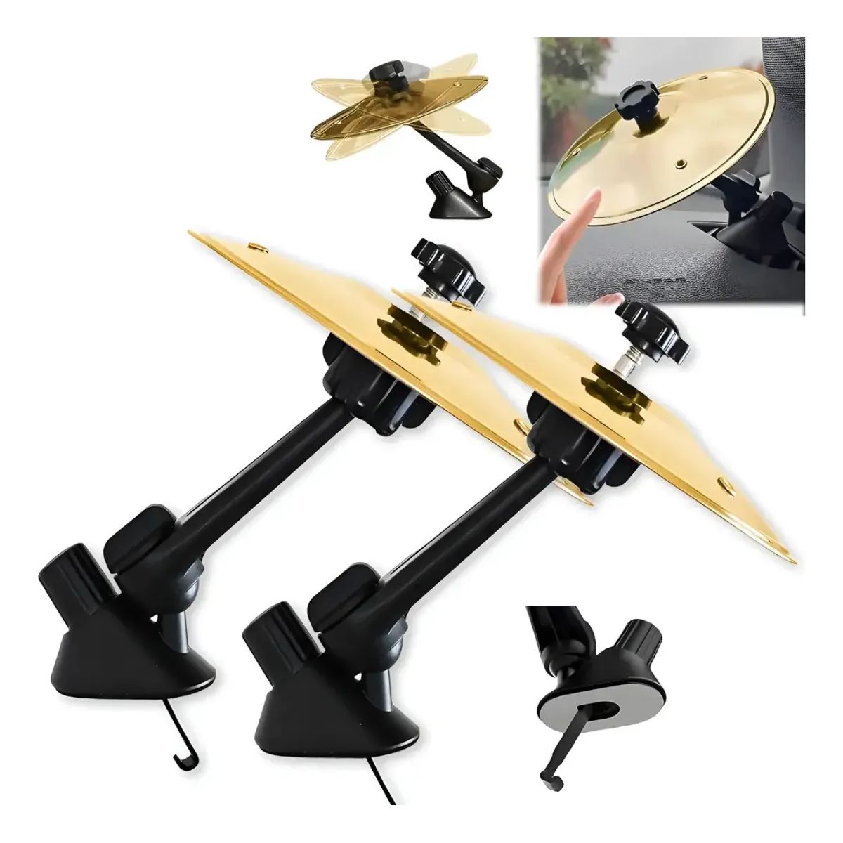 KUANGYE - 2pcs Mini Platillos De Bateria Para Carro Coche Crash Cymbal