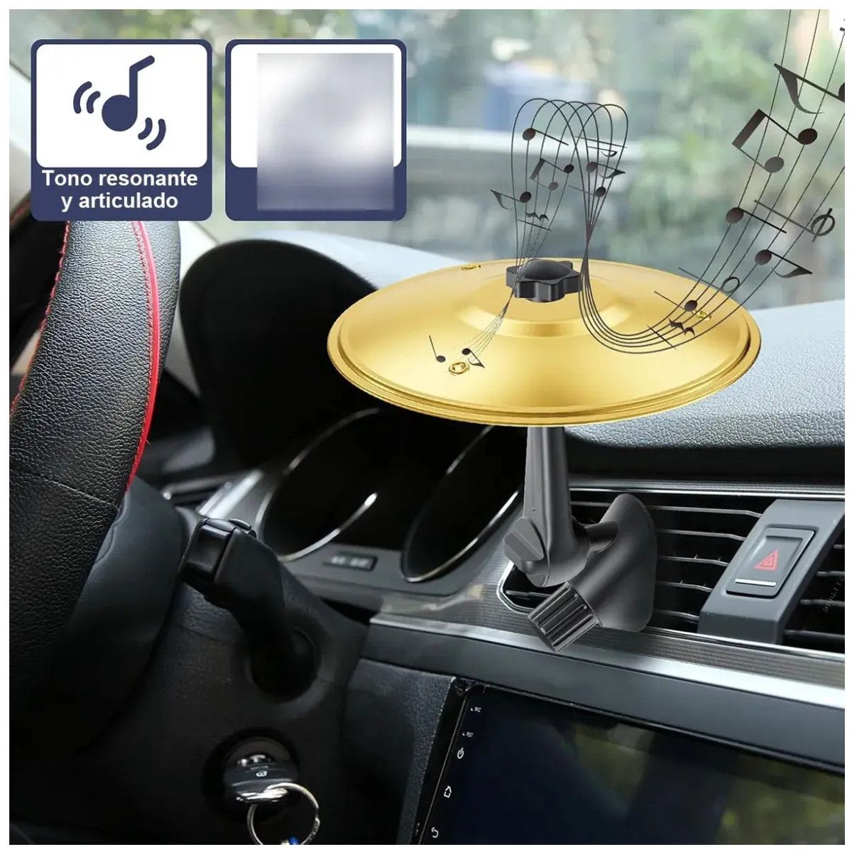 KUANGYE - 2pcs Mini Platillos De Bateria Para Carro Coche Crash Cymbal